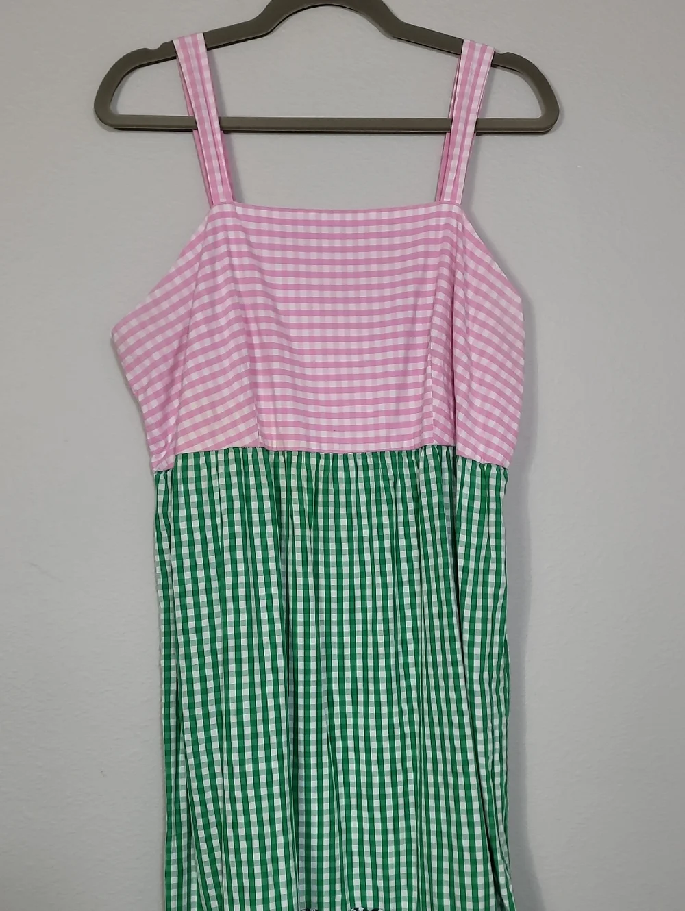 Crown & Ivy Tiered Gingham Maxi Dress Size XL Colorblock Cottagecore Cotton - Picture 3 of 12